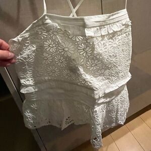 J. Crew White Smocked Tank